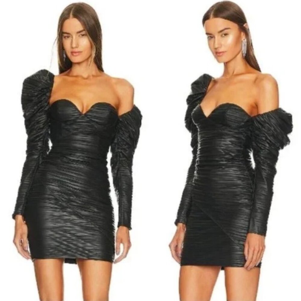 Michael Costello x REVOLVE Belem Mini Dress in Black - Picture 1 of 9